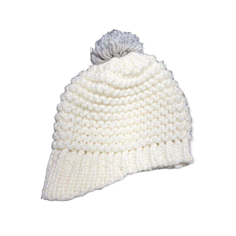 Raffaello Bettini Womens Pom Pom White‎ Beanie Hat Made In Italy